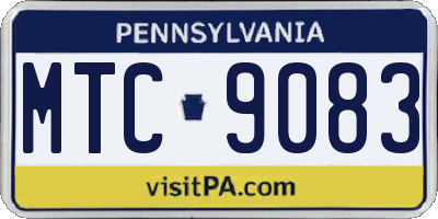PA license plate MTC9083