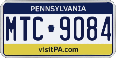 PA license plate MTC9084