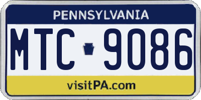 PA license plate MTC9086