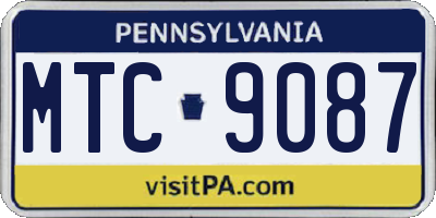 PA license plate MTC9087