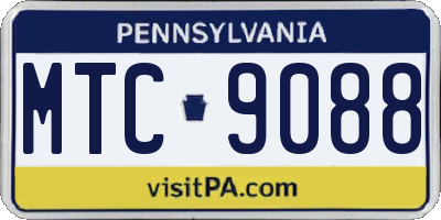 PA license plate MTC9088