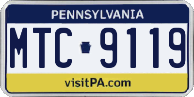 PA license plate MTC9119