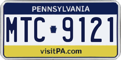 PA license plate MTC9121