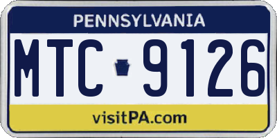 PA license plate MTC9126