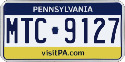 PA license plate MTC9127
