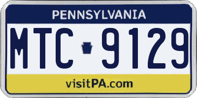 PA license plate MTC9129