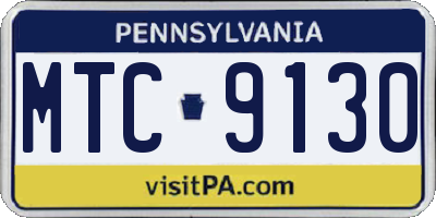 PA license plate MTC9130
