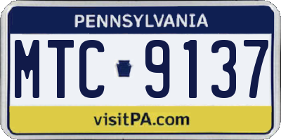 PA license plate MTC9137