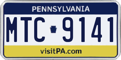 PA license plate MTC9141