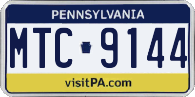 PA license plate MTC9144