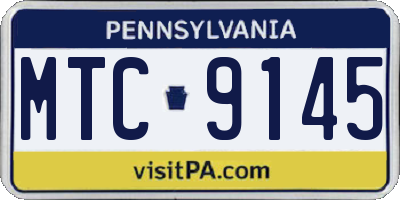 PA license plate MTC9145