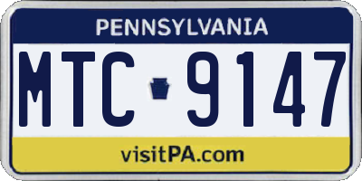 PA license plate MTC9147
