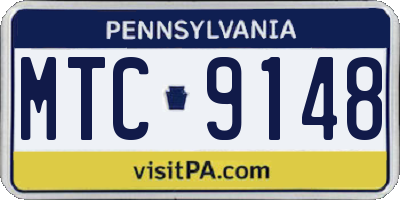 PA license plate MTC9148