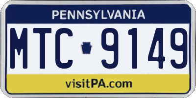 PA license plate MTC9149