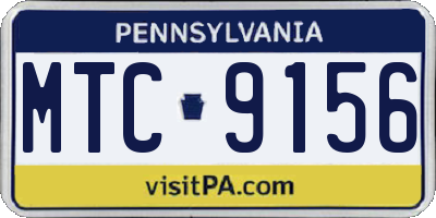 PA license plate MTC9156