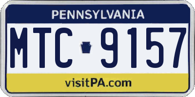 PA license plate MTC9157
