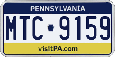 PA license plate MTC9159