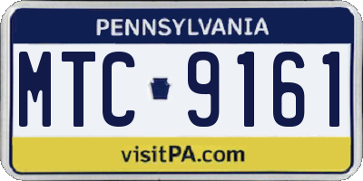 PA license plate MTC9161