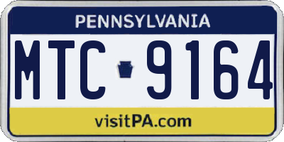 PA license plate MTC9164