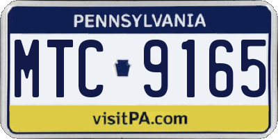 PA license plate MTC9165