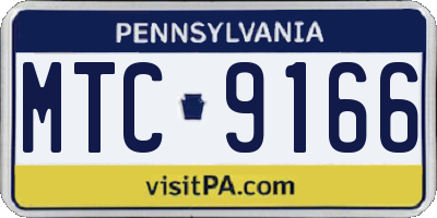 PA license plate MTC9166