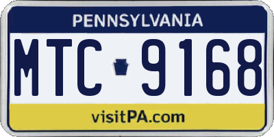 PA license plate MTC9168