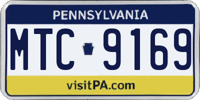 PA license plate MTC9169