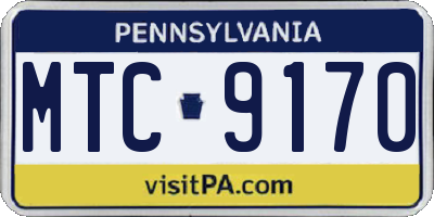 PA license plate MTC9170