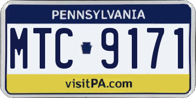 PA license plate MTC9171