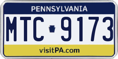 PA license plate MTC9173