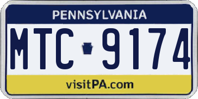 PA license plate MTC9174