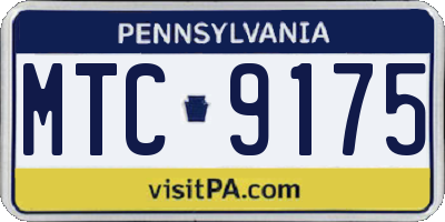 PA license plate MTC9175