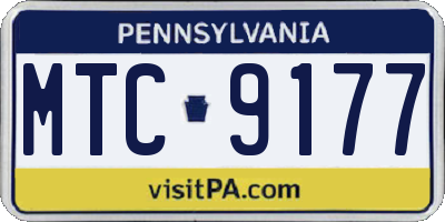 PA license plate MTC9177