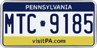 PA license plate MTC9185