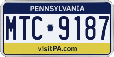 PA license plate MTC9187