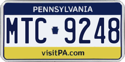 PA license plate MTC9248