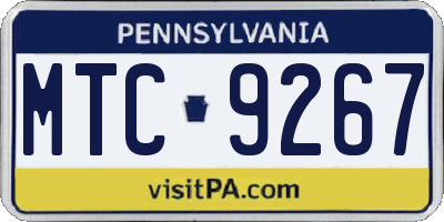 PA license plate MTC9267
