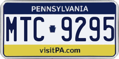 PA license plate MTC9295