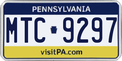 PA license plate MTC9297