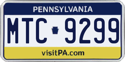 PA license plate MTC9299