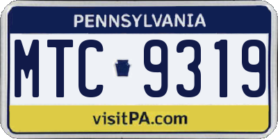 PA license plate MTC9319