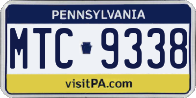 PA license plate MTC9338