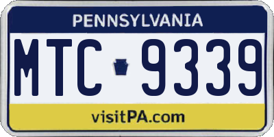 PA license plate MTC9339