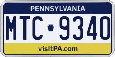 PA license plate MTC9340