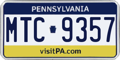 PA license plate MTC9357