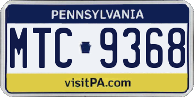 PA license plate MTC9368