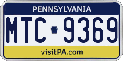 PA license plate MTC9369