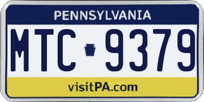 PA license plate MTC9379