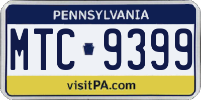 PA license plate MTC9399