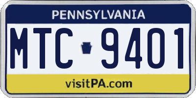 PA license plate MTC9401